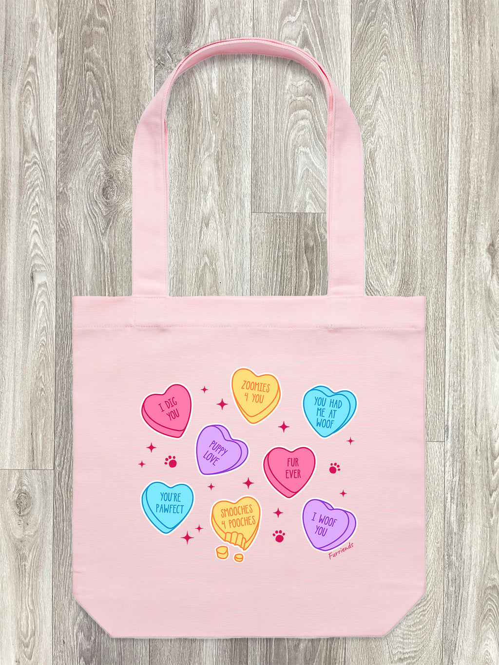 Candy Hearts - Dog Edith Tote Bag