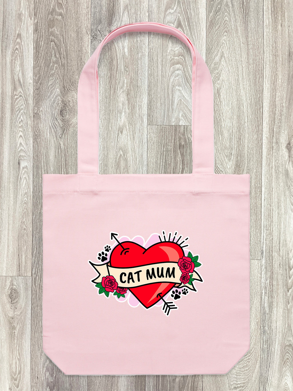 Cat Mum Heart Tattoo Edith Tote Bag