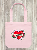 Cat Mum Heart Tattoo Edith Tote Bag