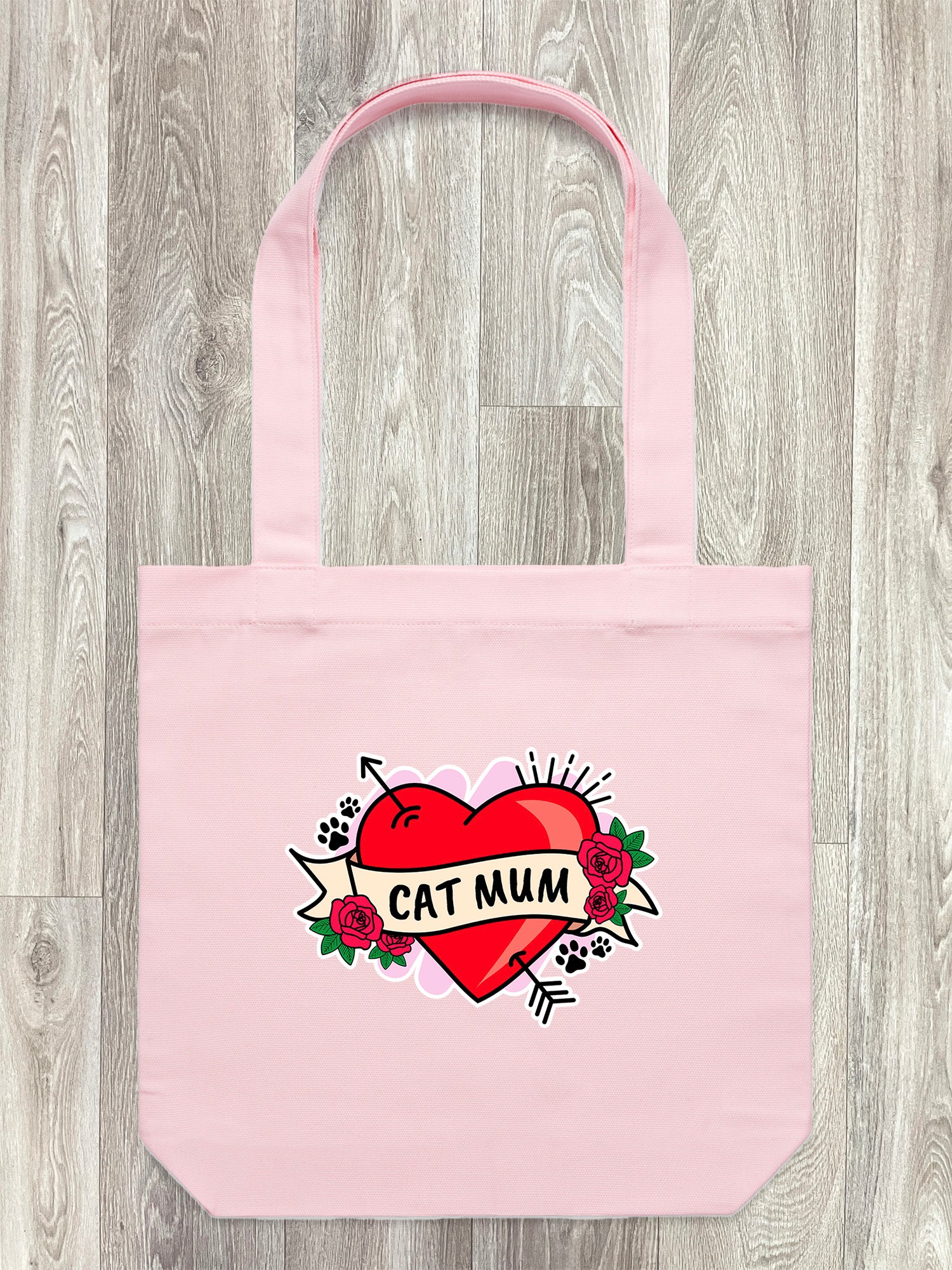 Cat Mum Heart Tattoo Edith Tote Bag