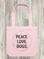Peace. Love. Dogs. Edith Tote Bag