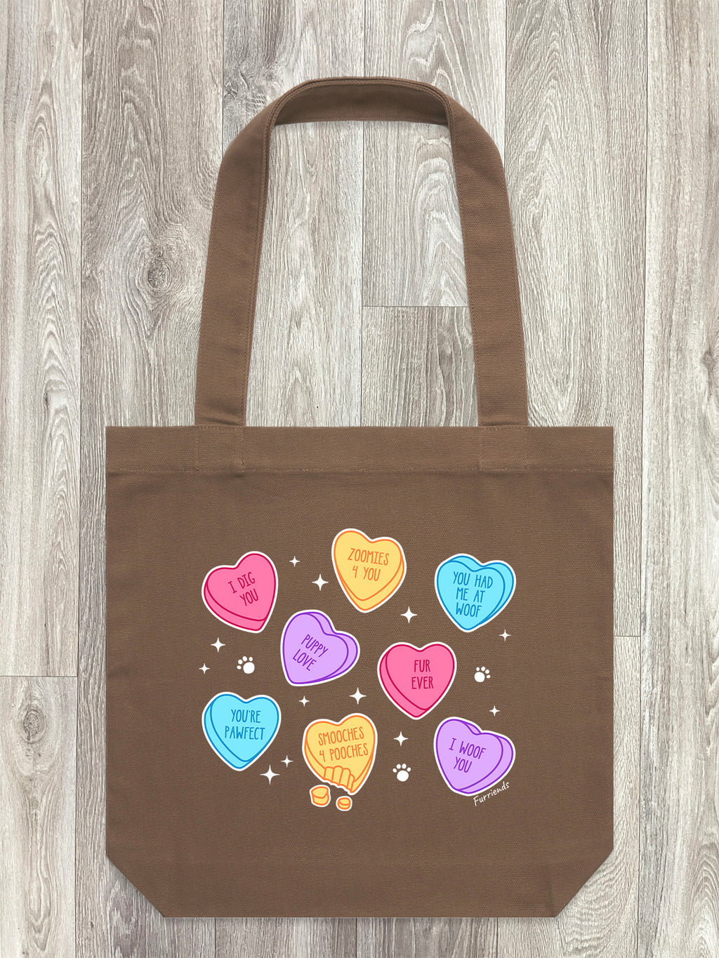 Candy Hearts - Dog Edith Tote Bag