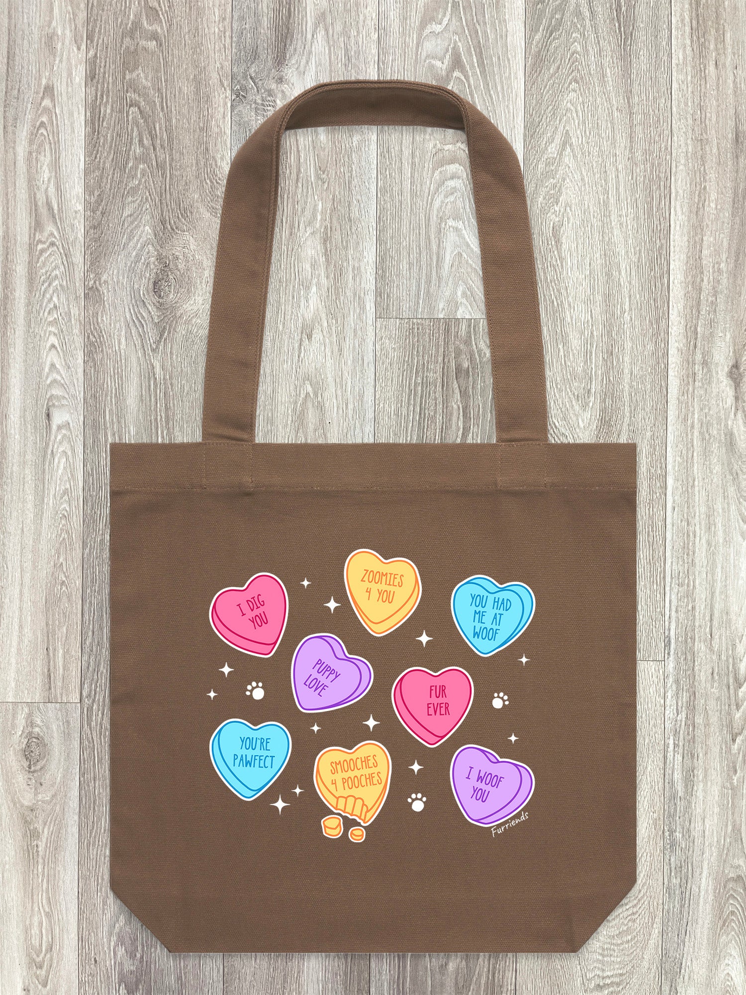Candy Hearts - Dog Edith Tote Bag