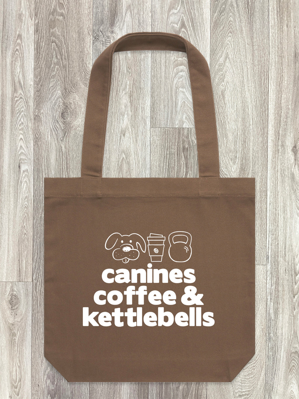 Canines, Coffee & Kettlebells Edith Tote Bag
