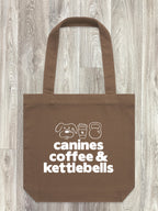 Canines, Coffee & Kettlebells Edith Tote Bag