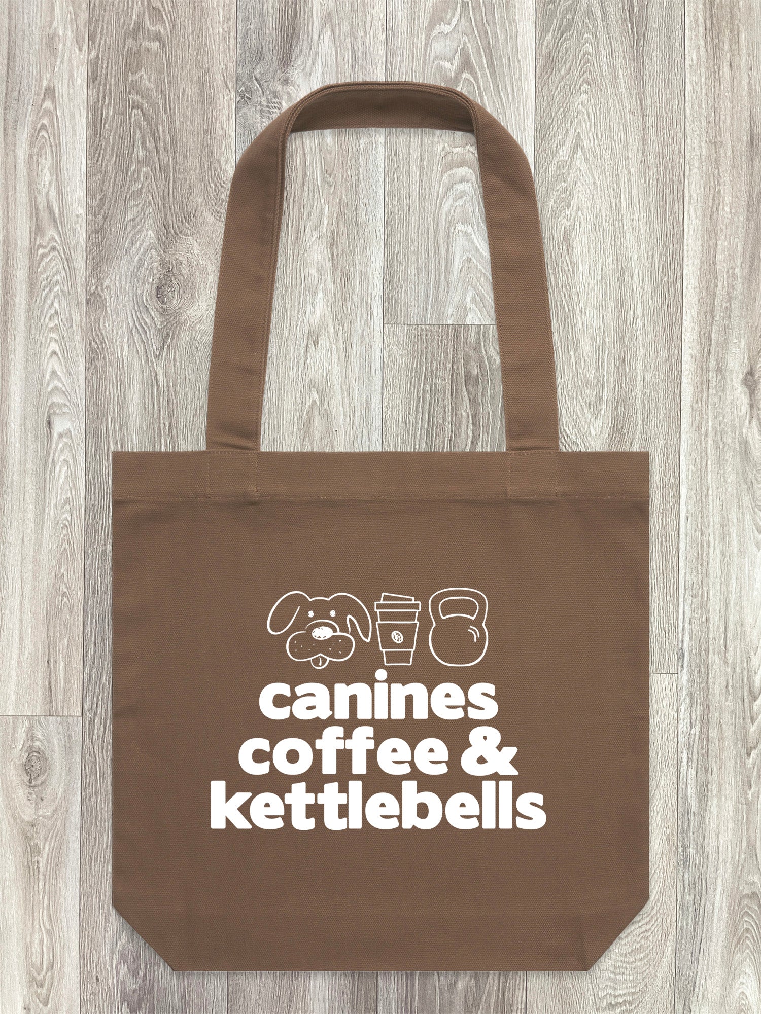 Canines, Coffee & Kettlebells Edith Tote Bag
