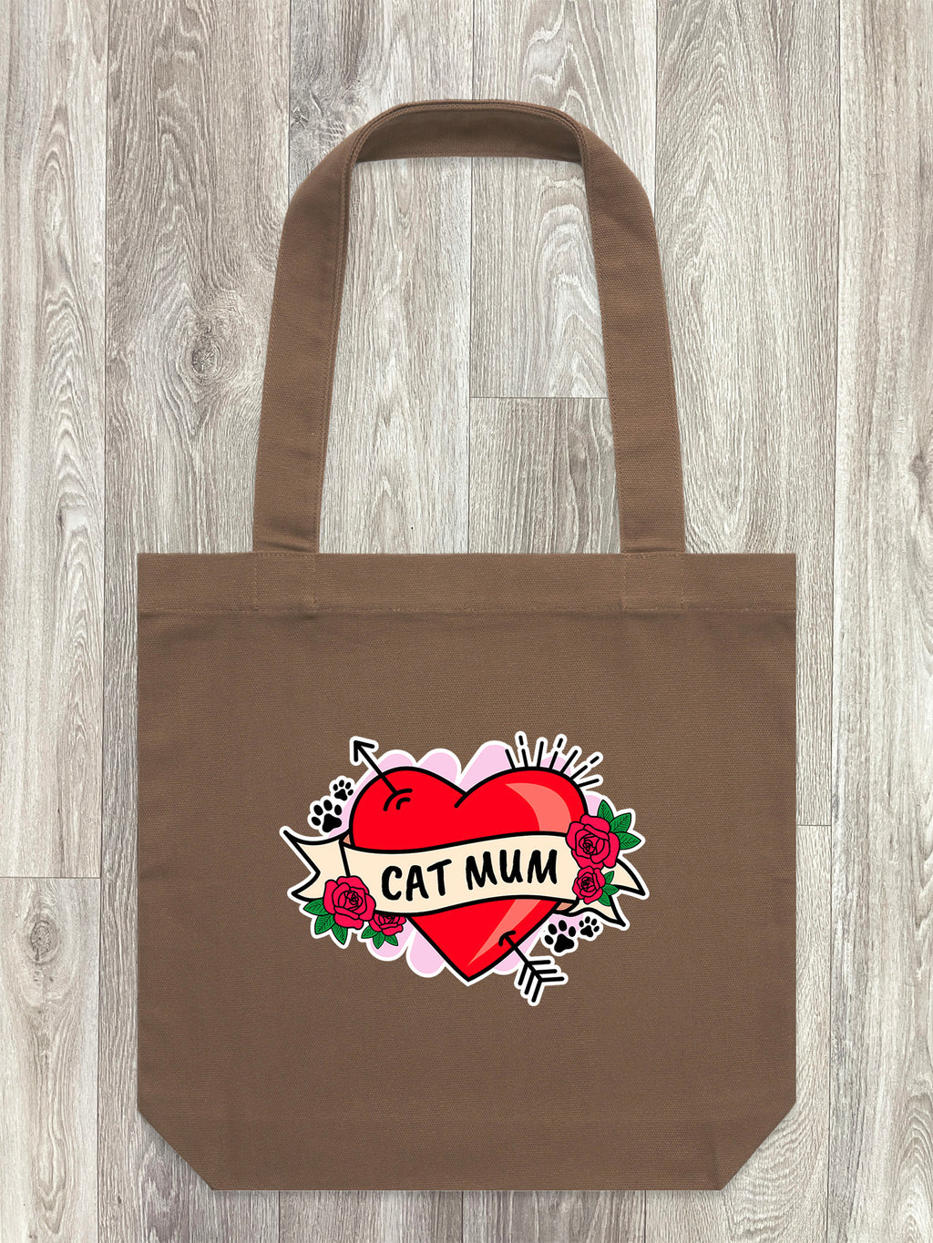 Cat Mum Heart Tattoo Edith Tote Bag