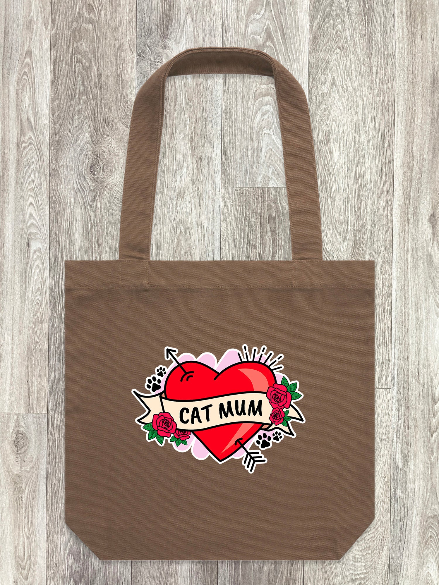 Cat Mum Heart Tattoo Edith Tote Bag