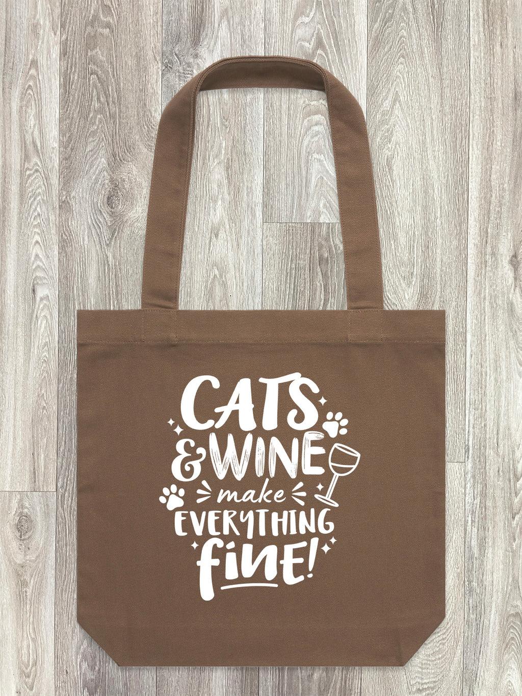 Cats & Wine Make Everything Fine Edith Tote Bag