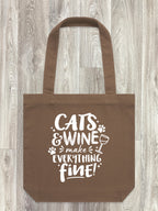 Cats & Wine Make Everything Fine Edith Tote Bag