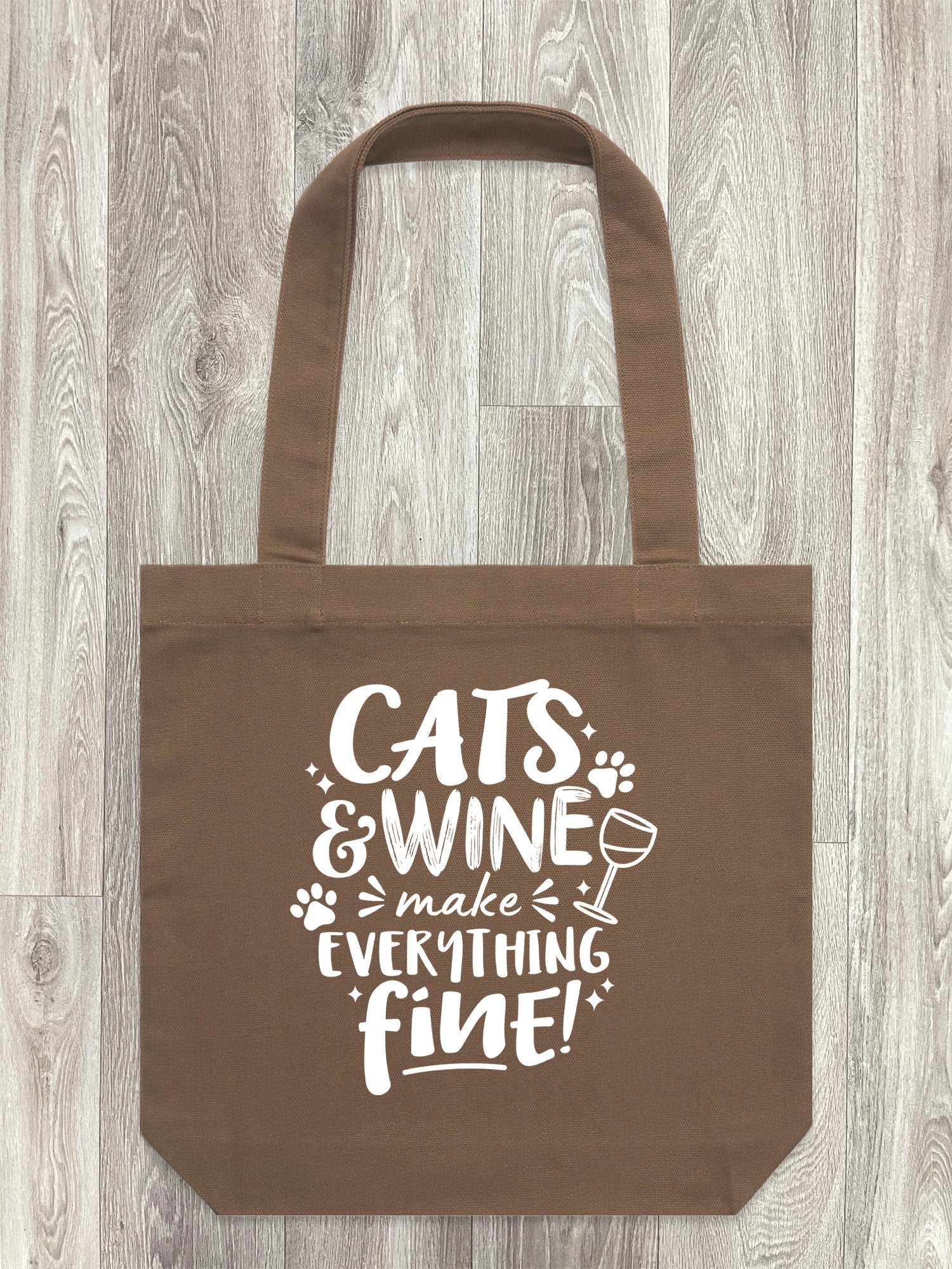Cats & Wine Make Everything Fine Edith Tote Bag