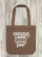 Chickens & Wine Make Everything Fine Edith Tote Bag