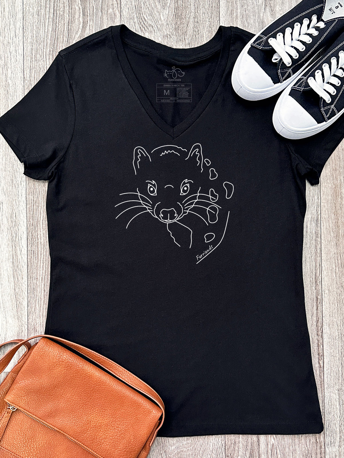 Spotted-Tailed Quoll Emma V-Neck Tee