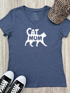 Cat Mum Silhouette Emma V-Neck Tee