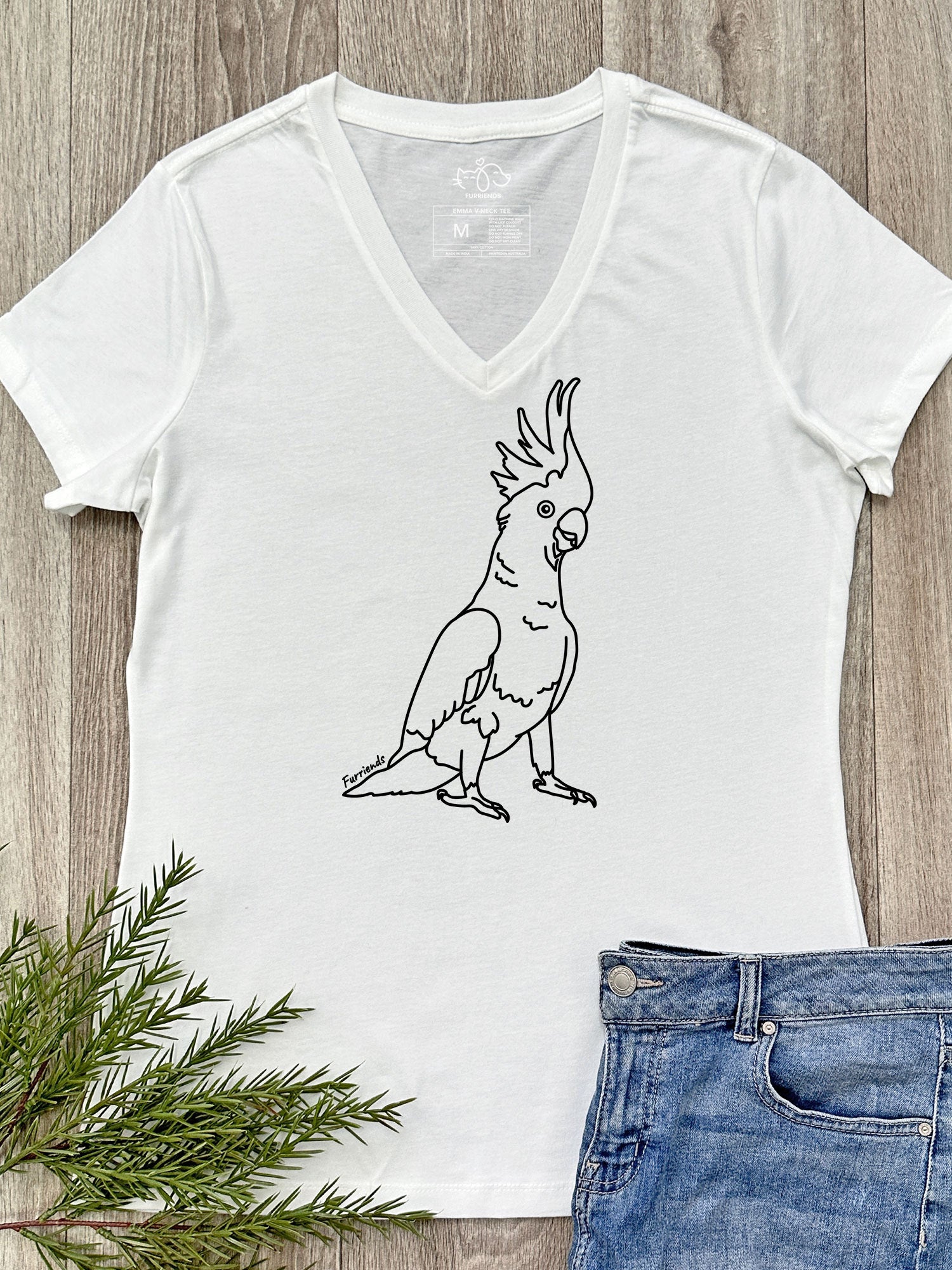 Sulphur-Crested Cockatoo Emma V-Neck Tee