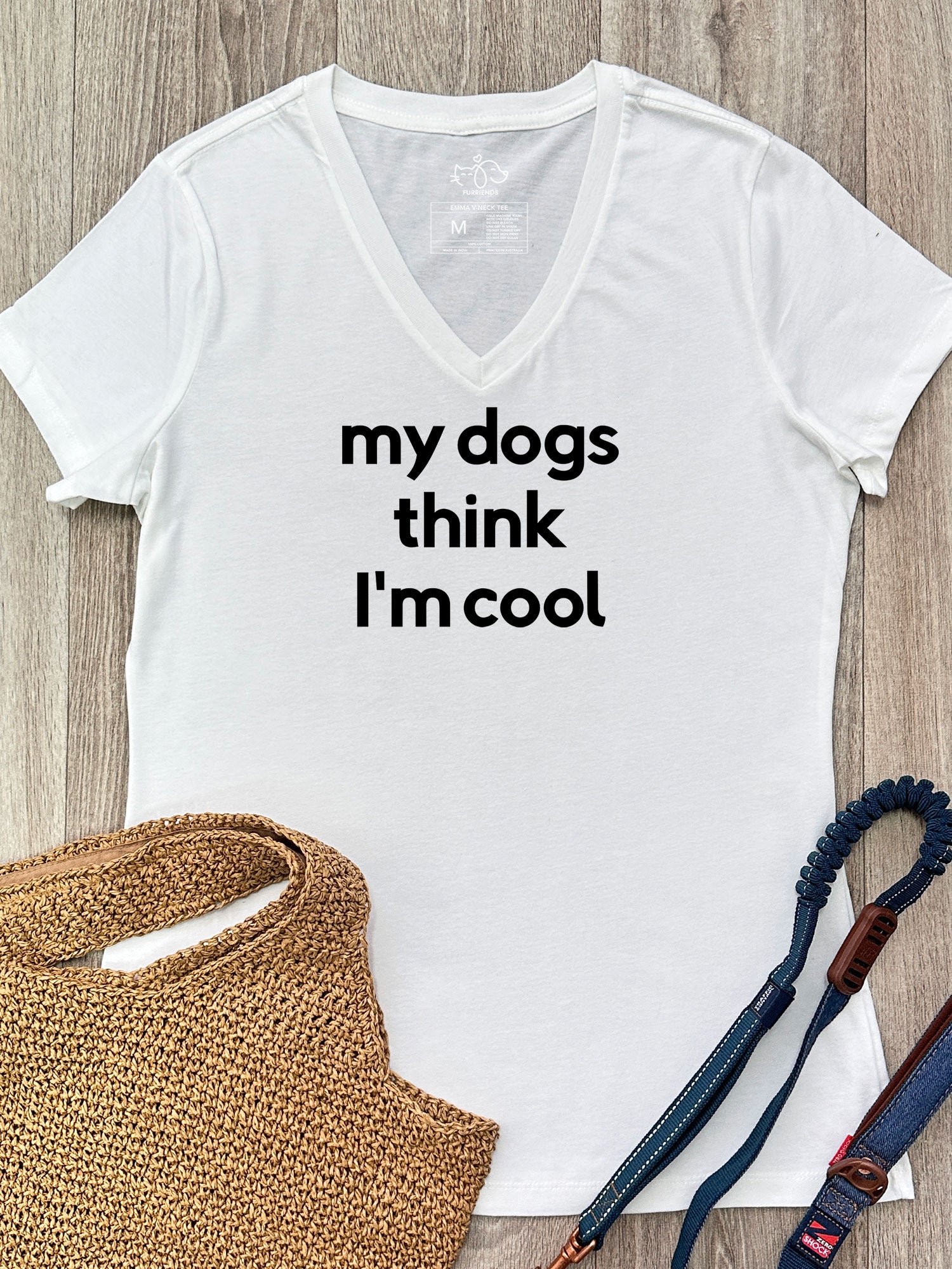 My Dog Thinks I'm Cool Emma V-Neck Tee