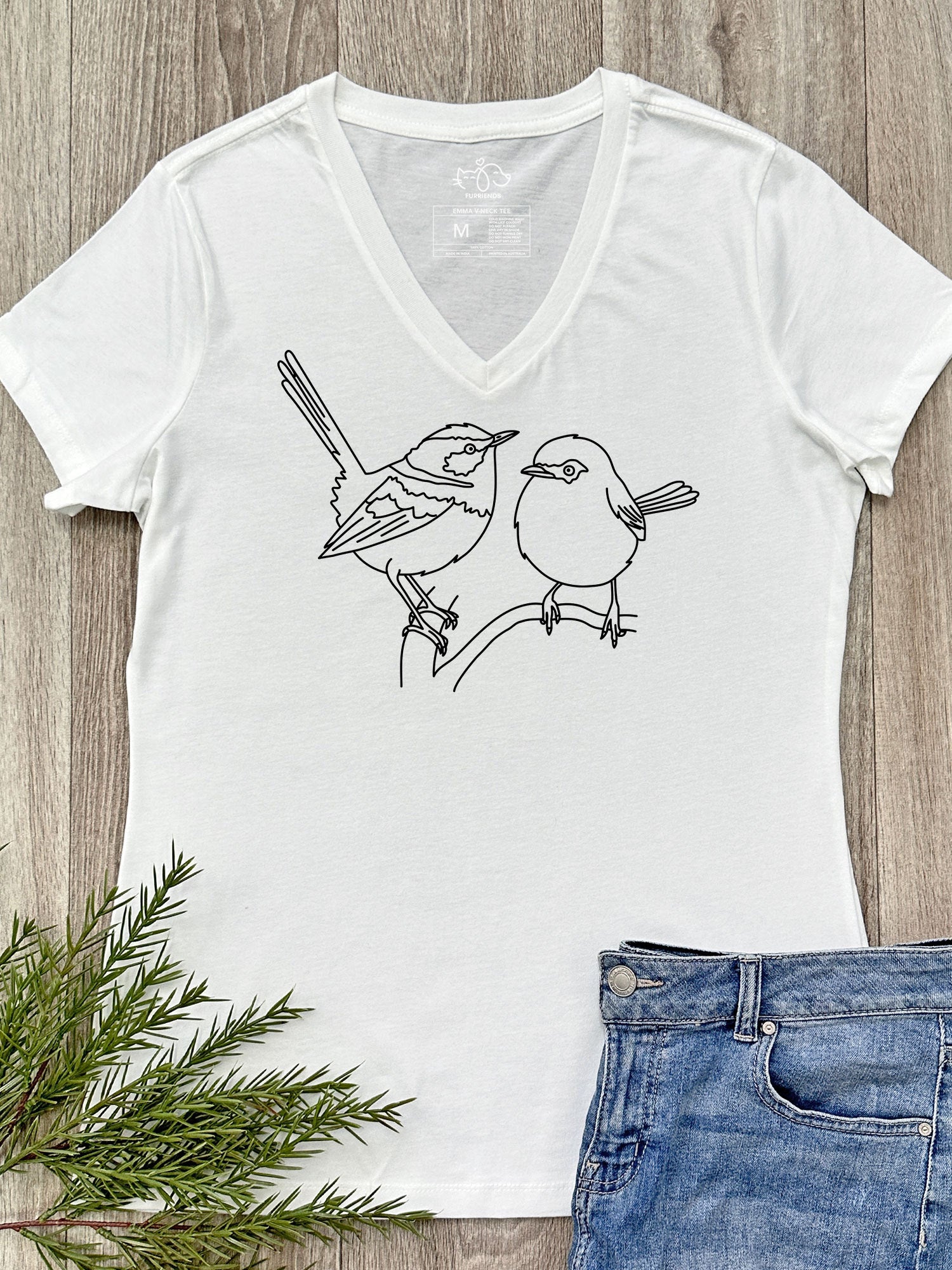 Superb Fairy Wren Emma V-Neck Tee