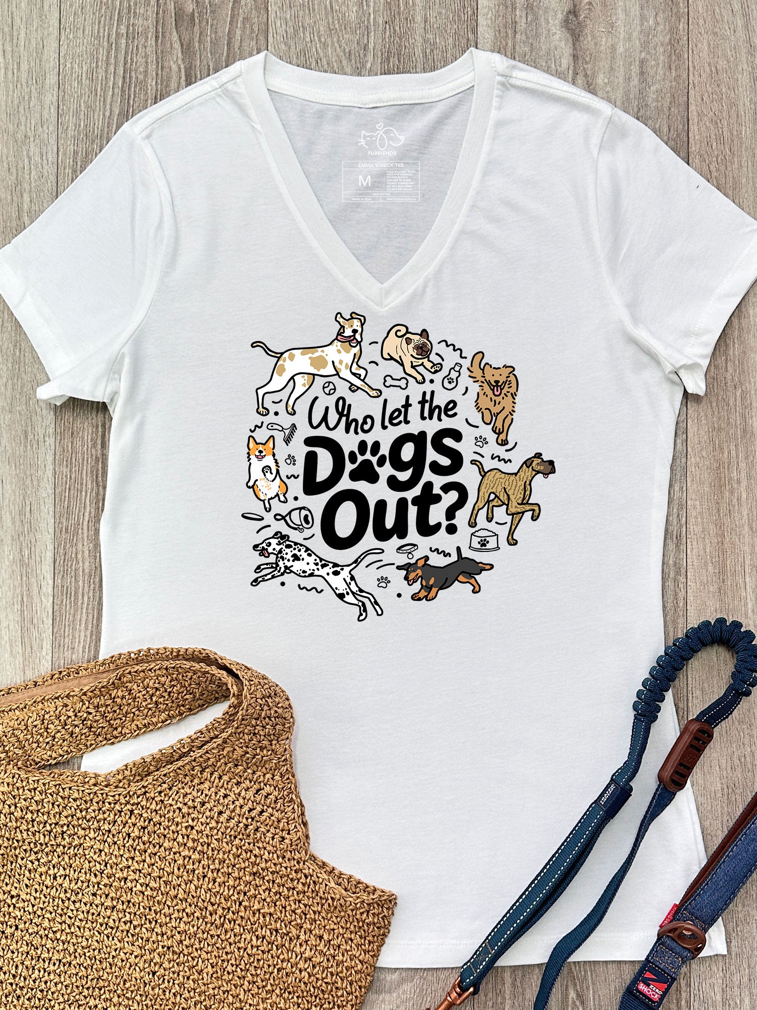 Who Let The Dogs Out? Emma V-Neck Tee