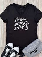 Horses Set Me Free Emma V-Neck Tee