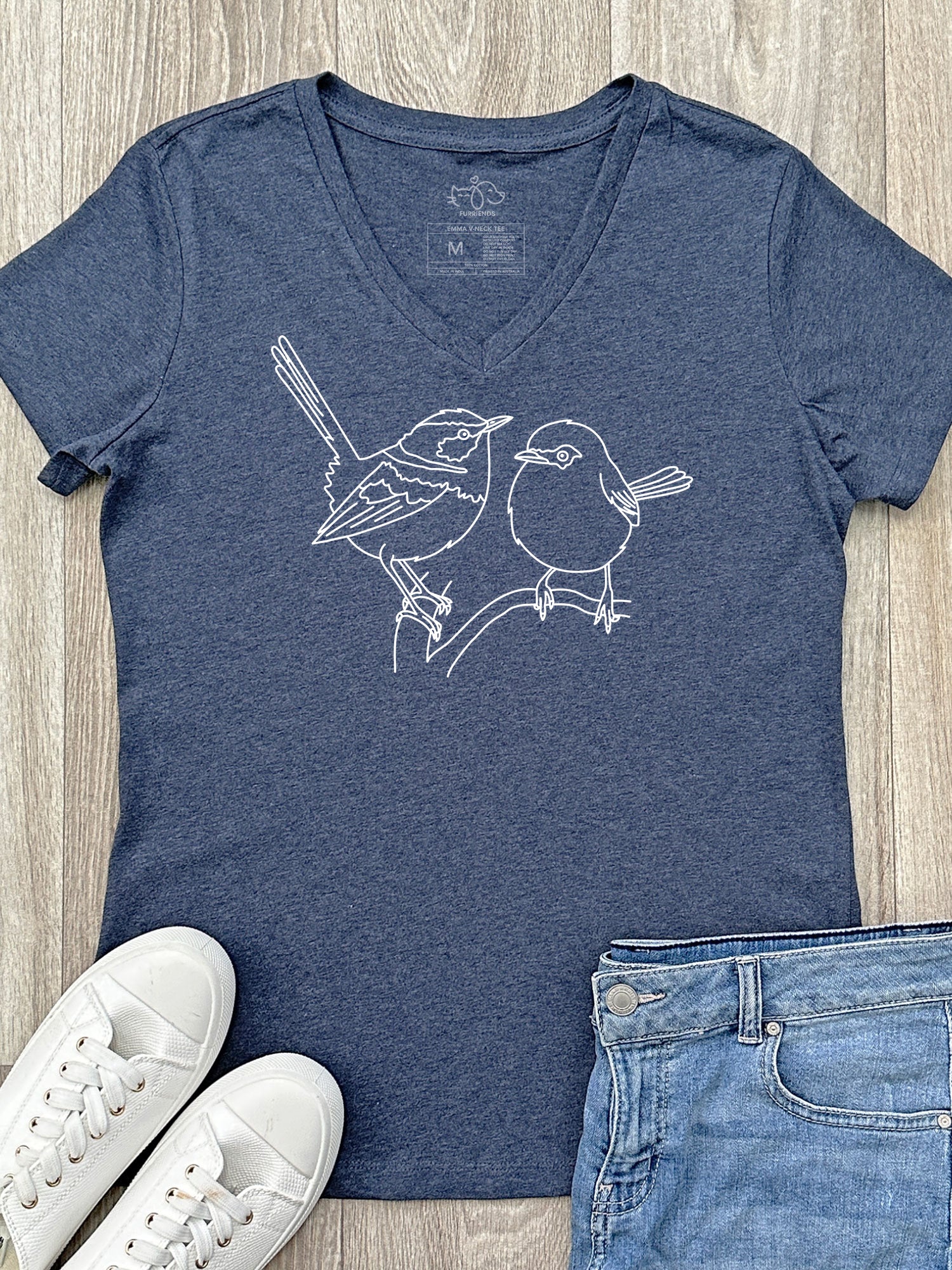 Superb Fairy Wren Emma V-Neck Tee