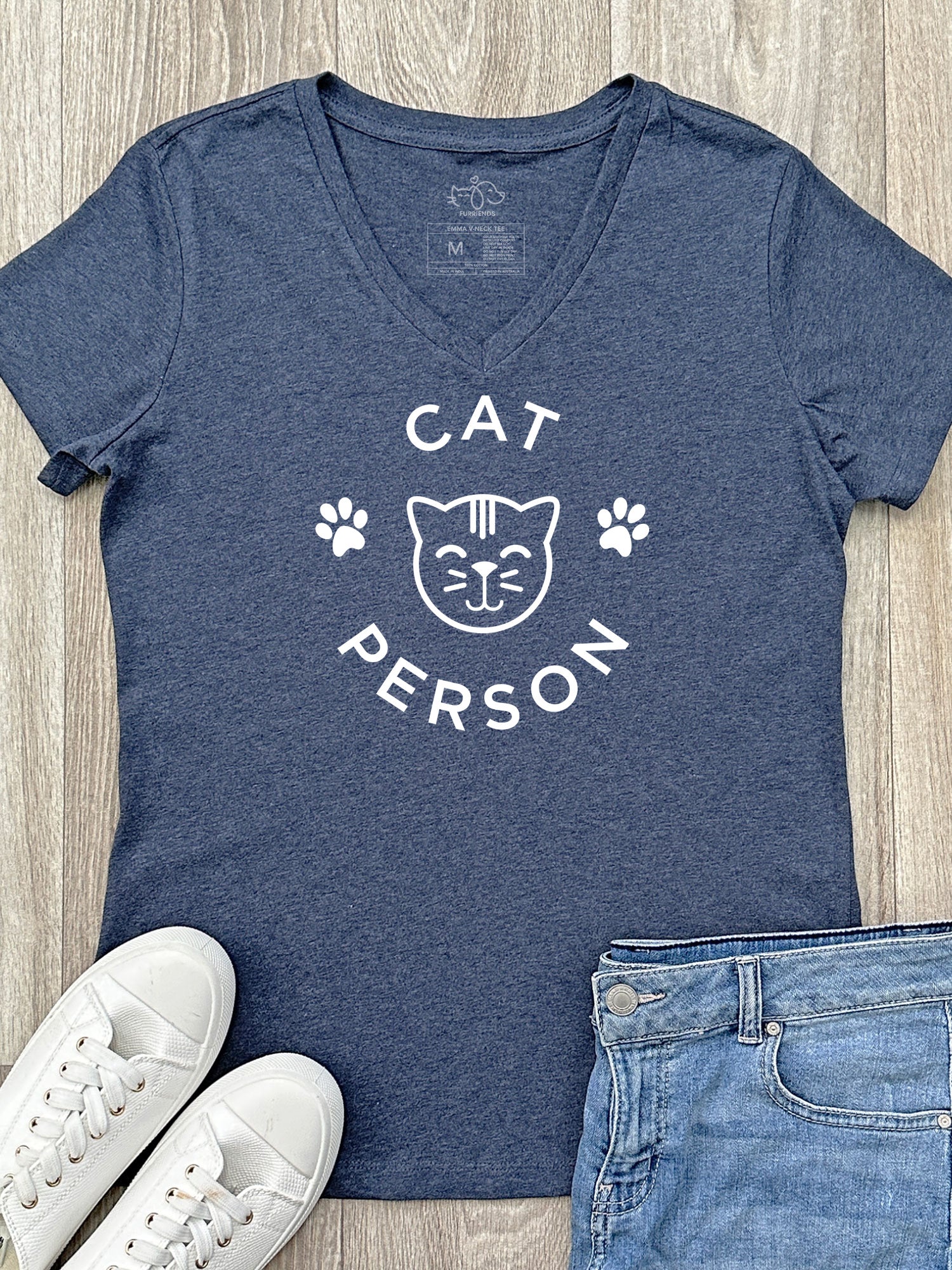 Cat Person Emma V-Neck Tee