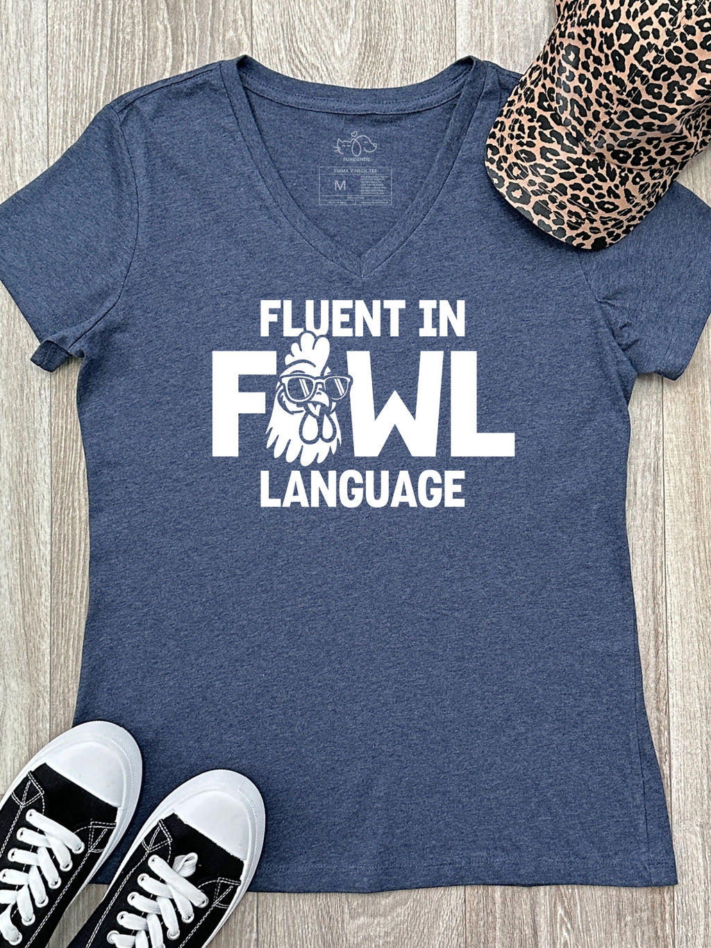 Fluent In Fowl Language Emma V-Neck Tee