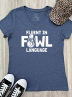 Fluent In Fowl Language Emma V-Neck Tee