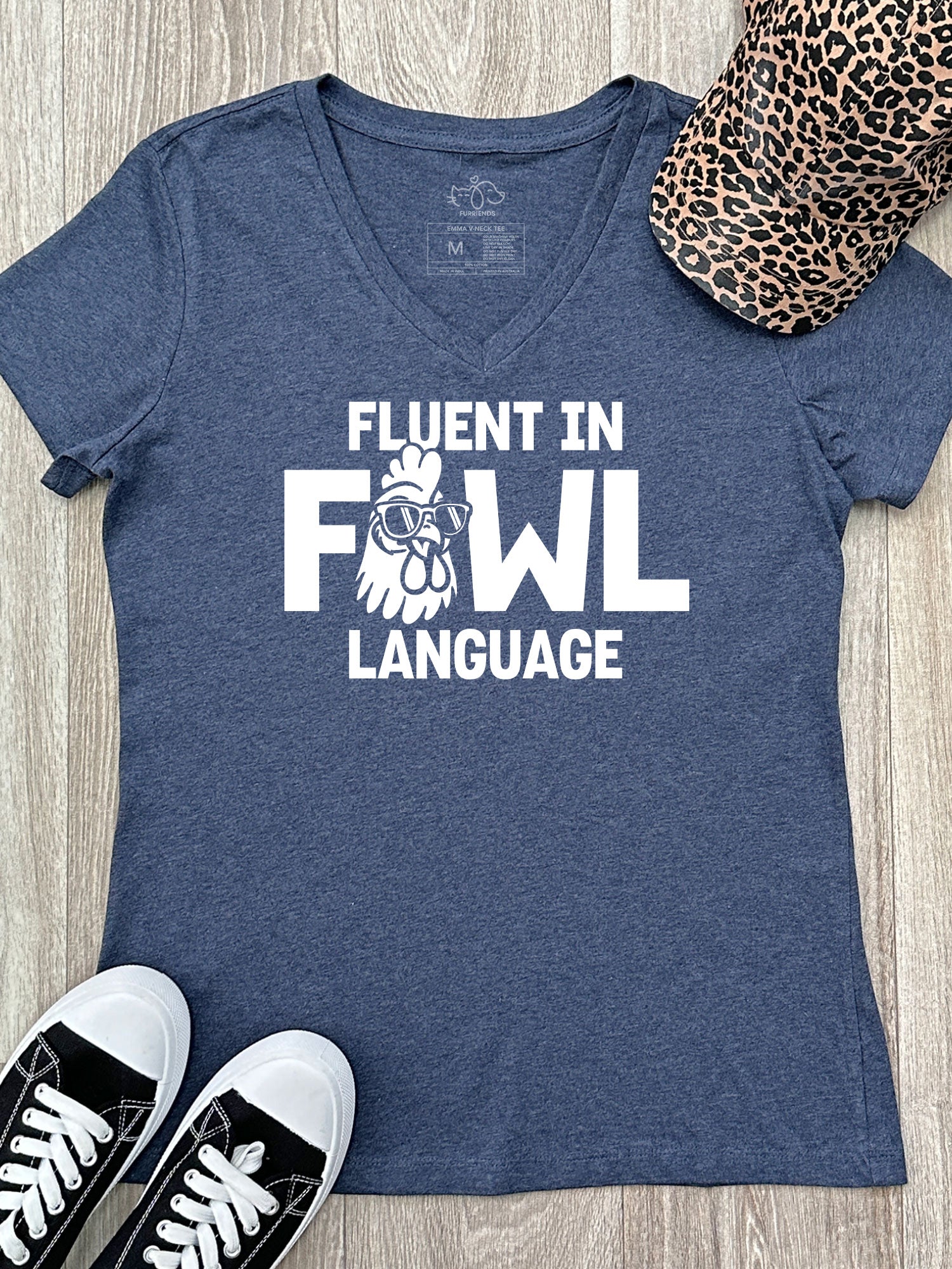 Fluent In Fowl Language Emma V-Neck Tee