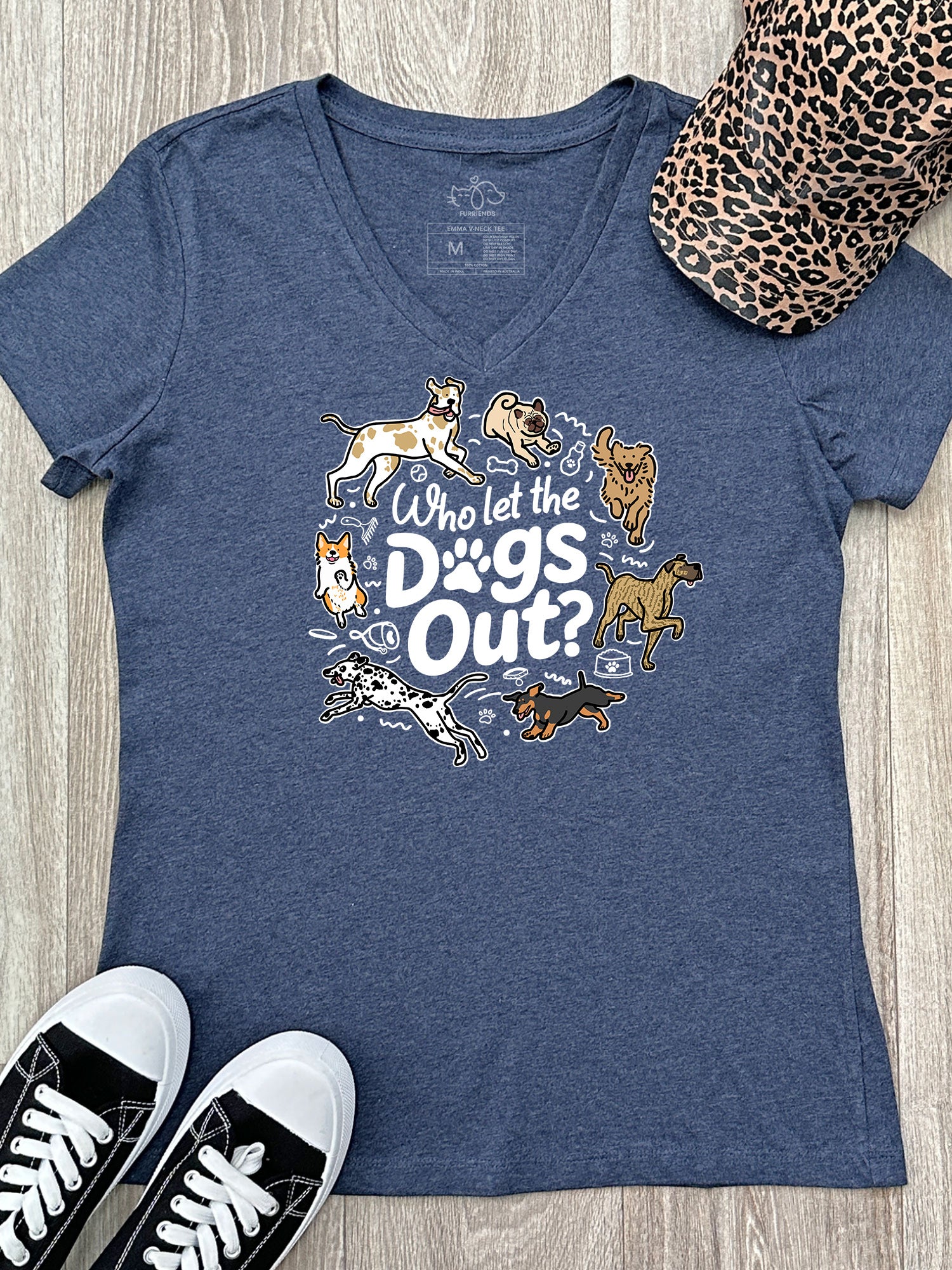 Who Let The Dogs Out? Emma V-Neck Tee