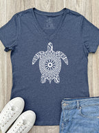 Turtle Mandala Emma V-Neck Tee