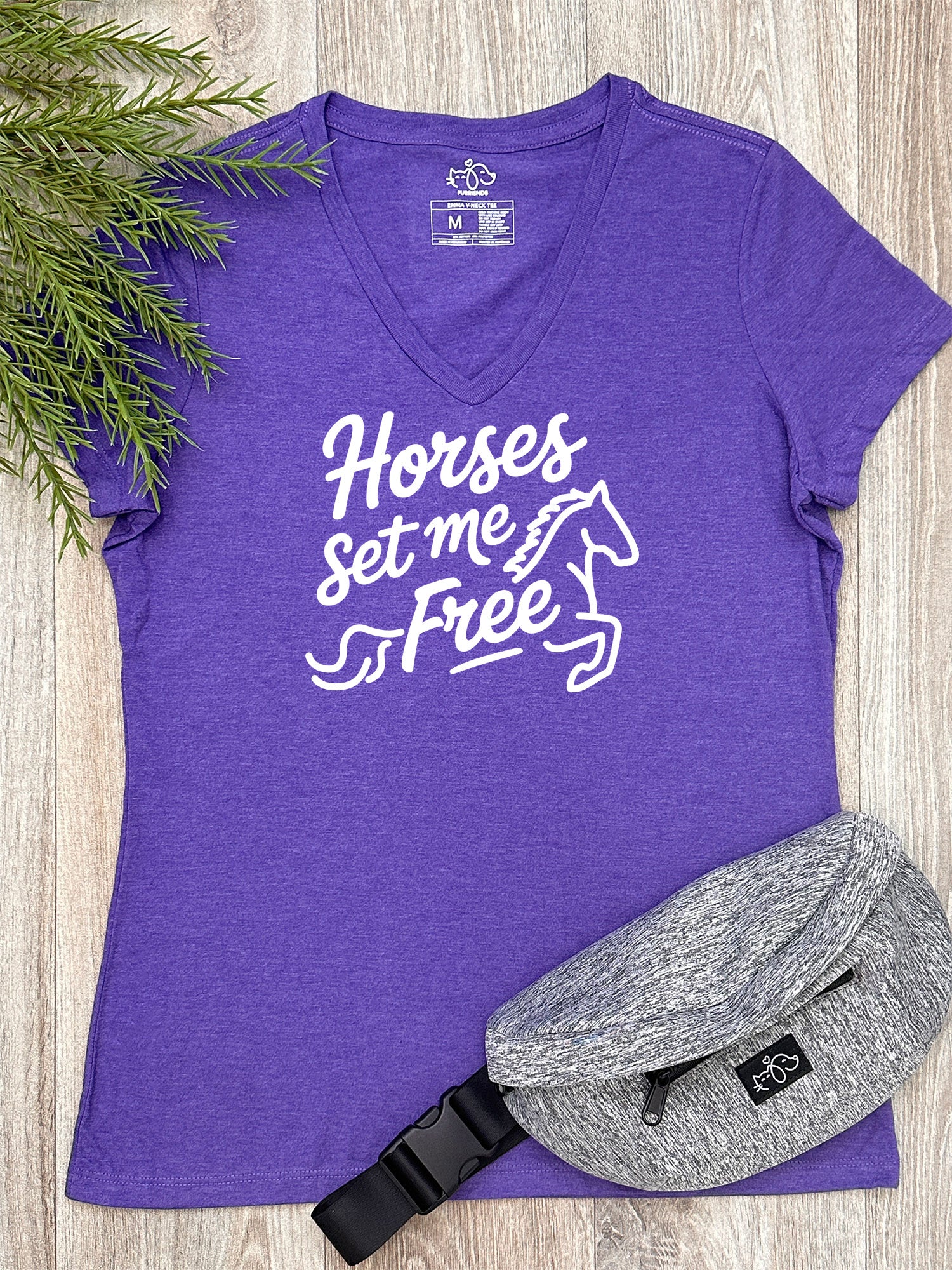 Horses Set Me Free Emma V-Neck Tee
