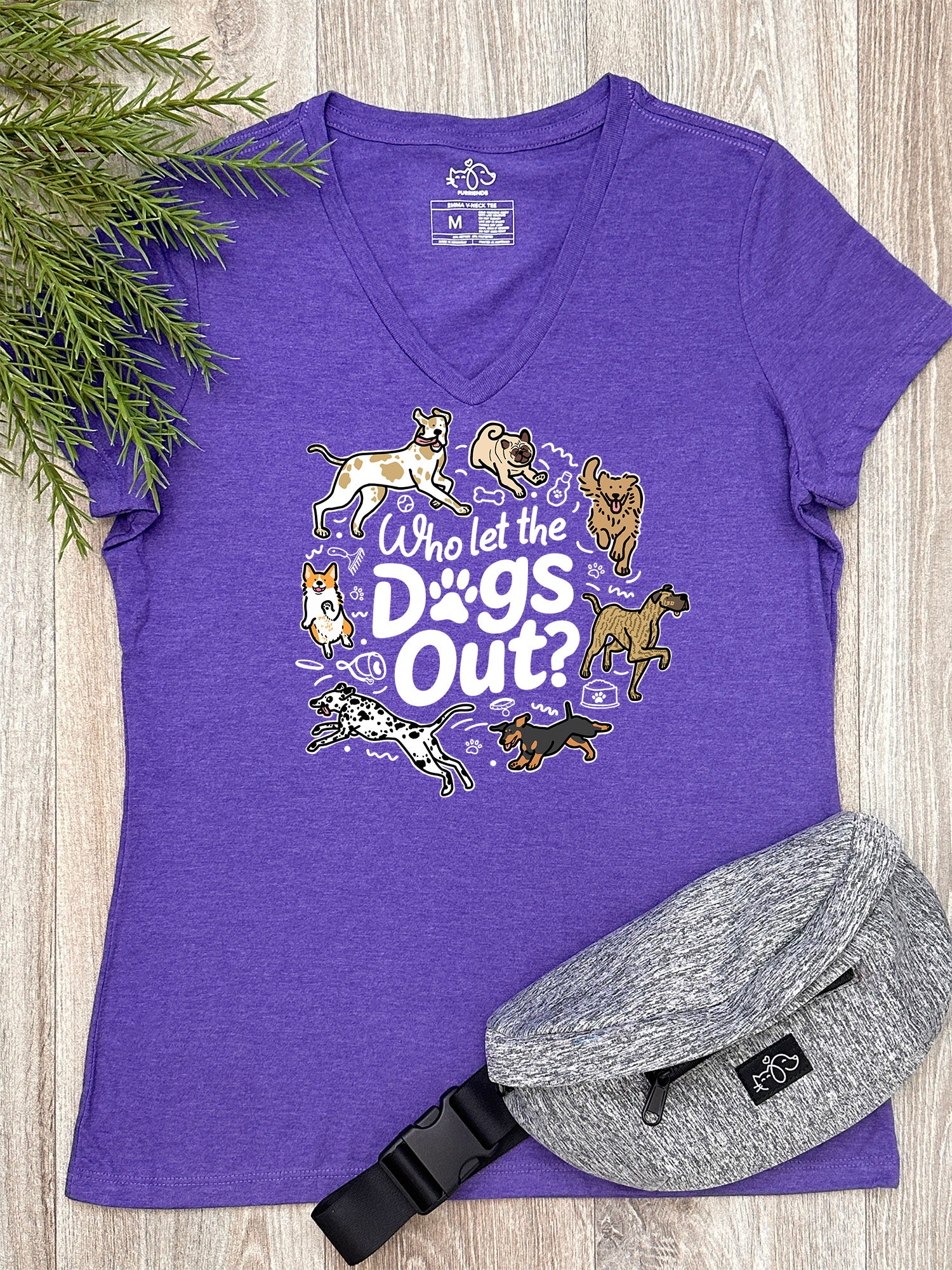 Who Let The Dogs Out? Emma V-Neck Tee