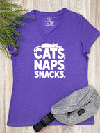 Cats. Naps. Snacks. Emma V-Neck Tee