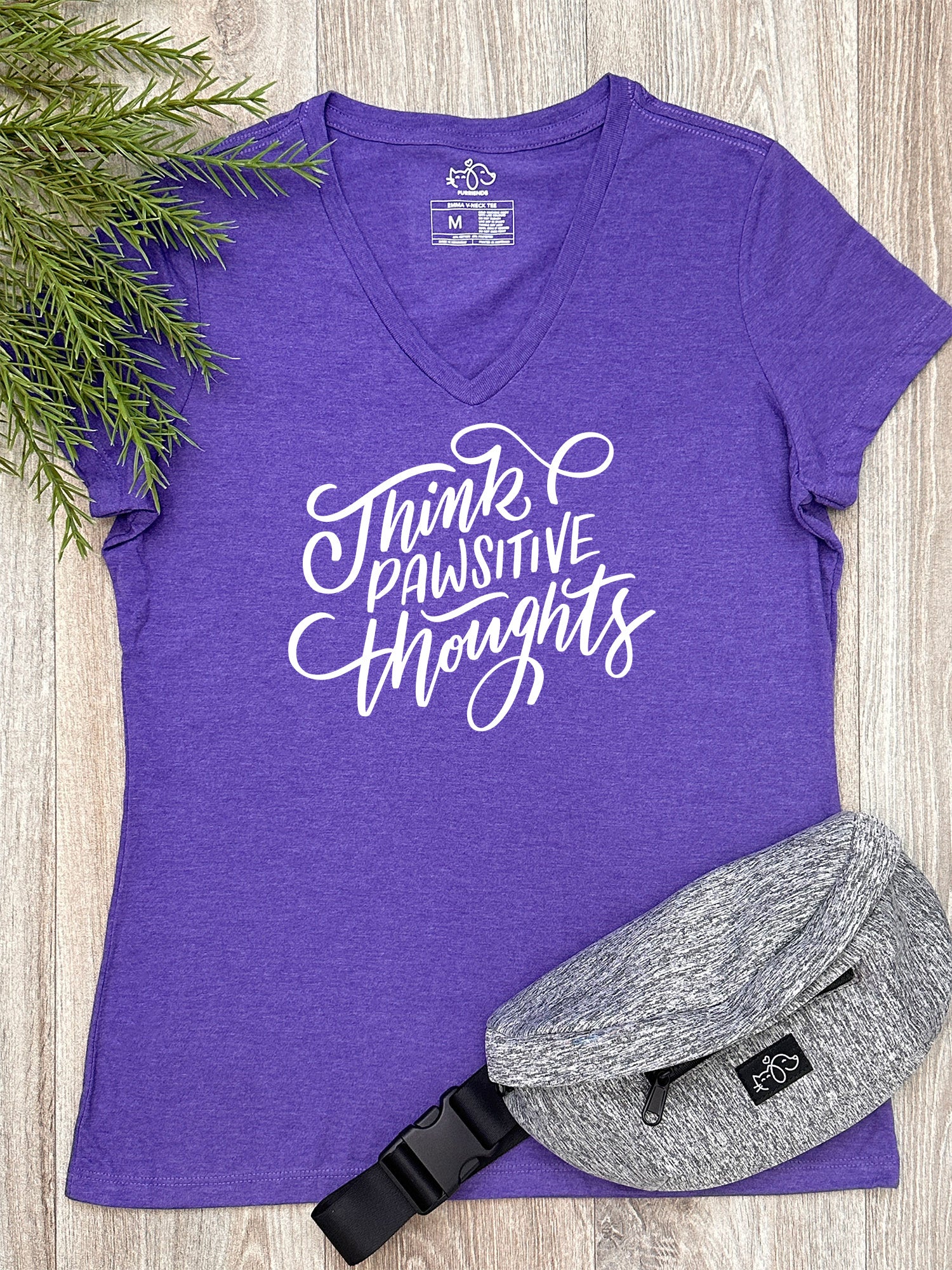 Think Pawsitive Thoughts Emma V-Neck Tee