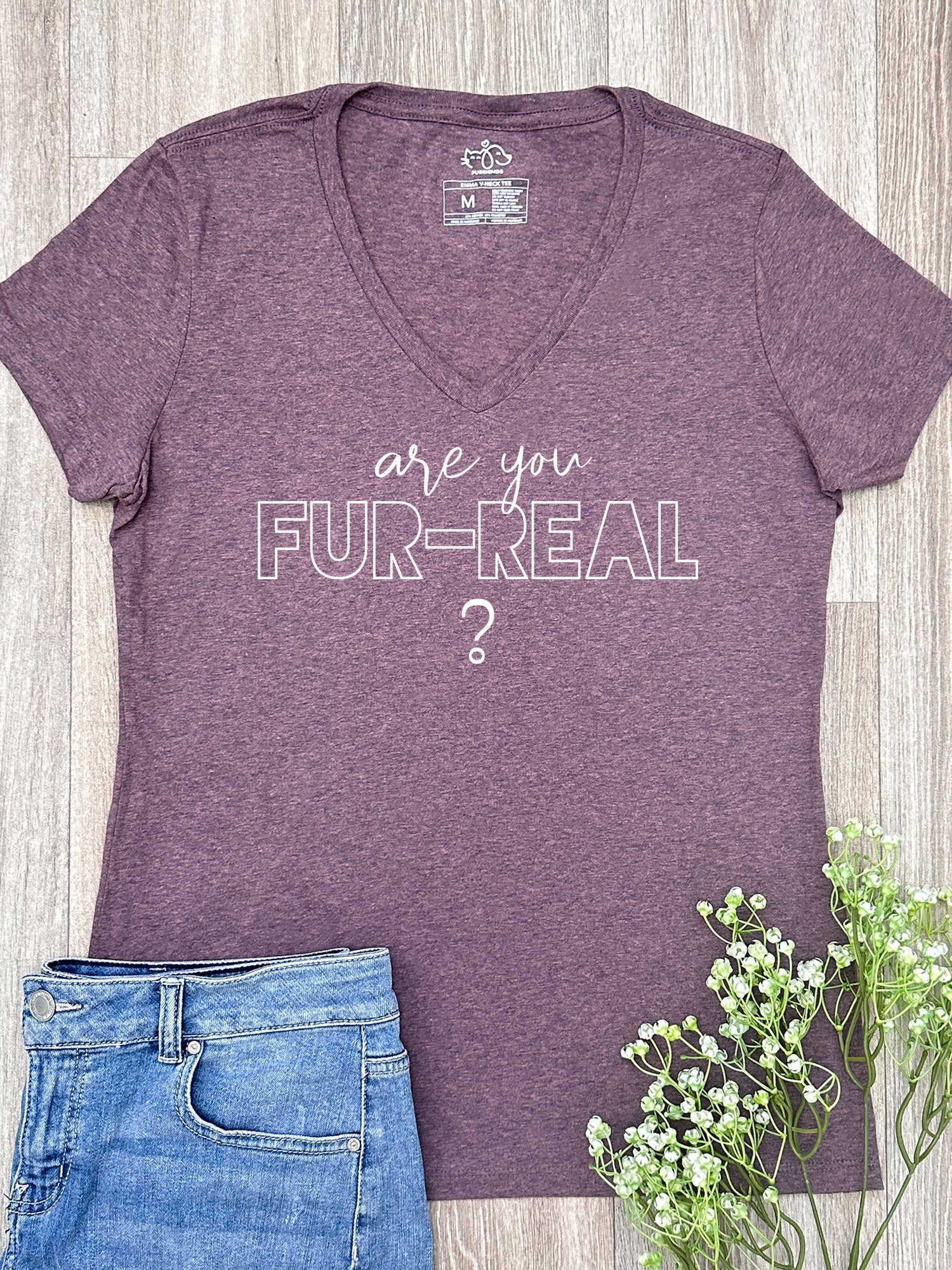 Are You Fur-Real? Emma V-Neck Tee