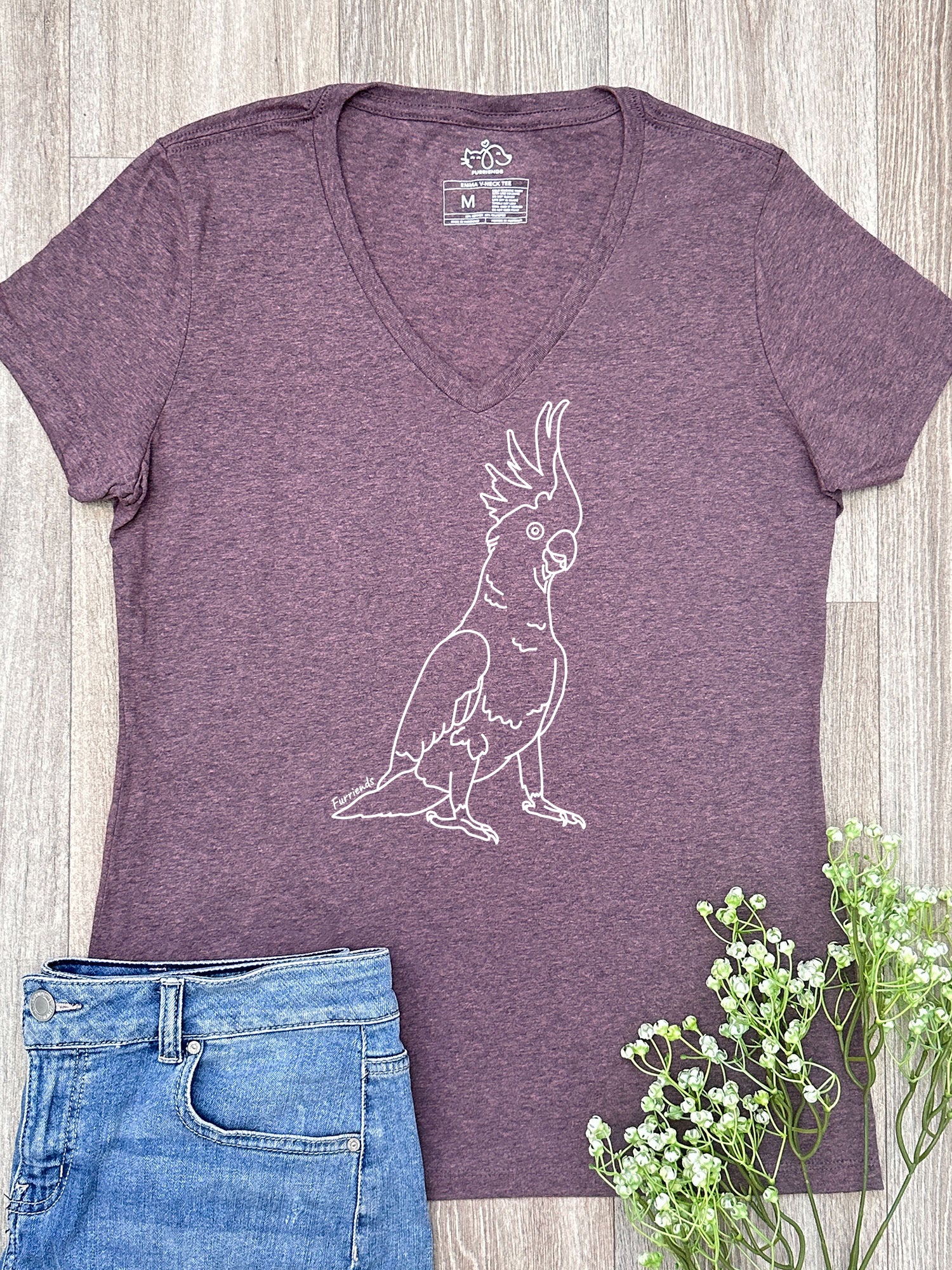 Sulphur-Crested Cockatoo Emma V-Neck Tee