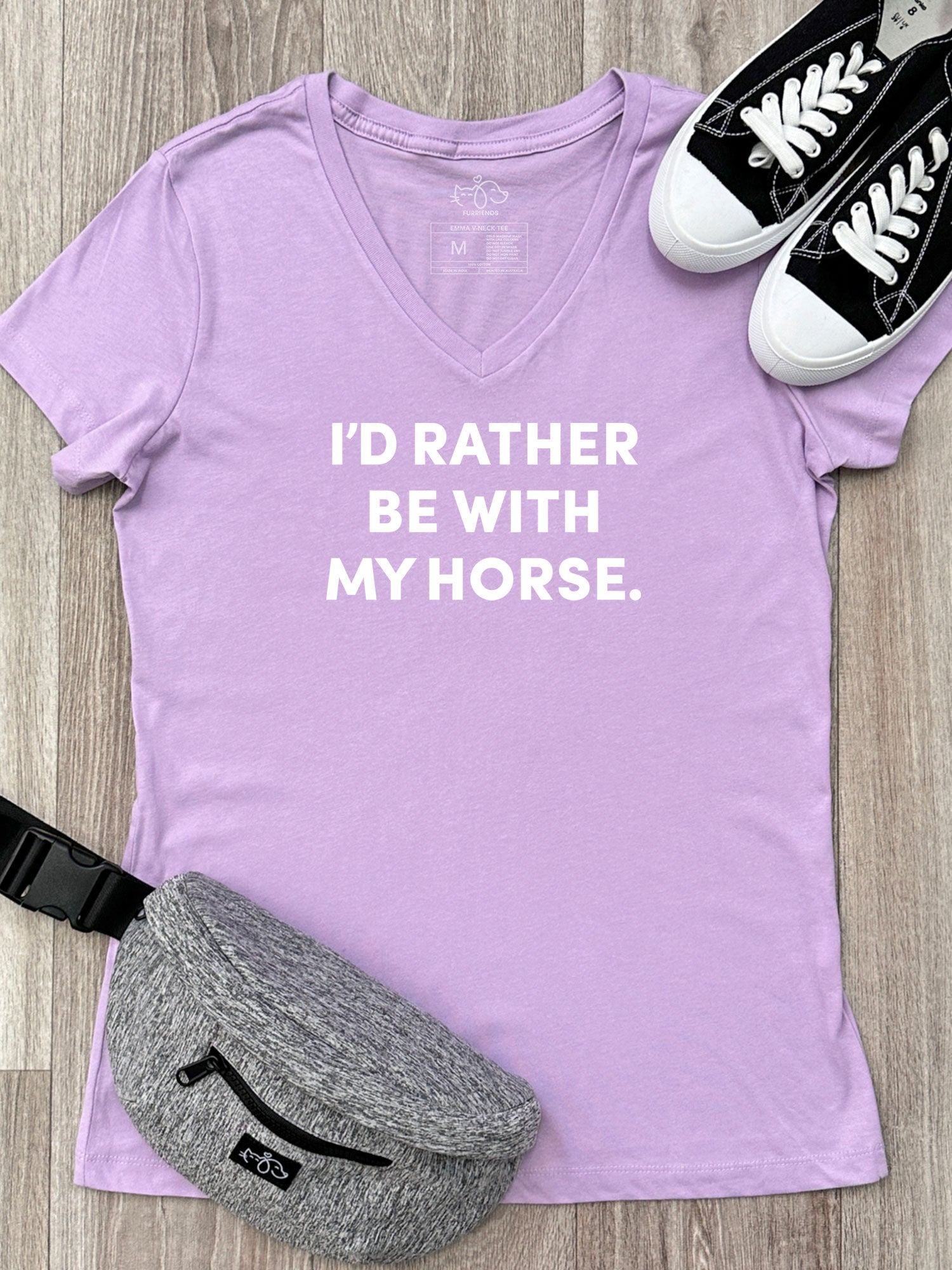 I'd Rather Be With My Horse. Emma V-Neck Tee