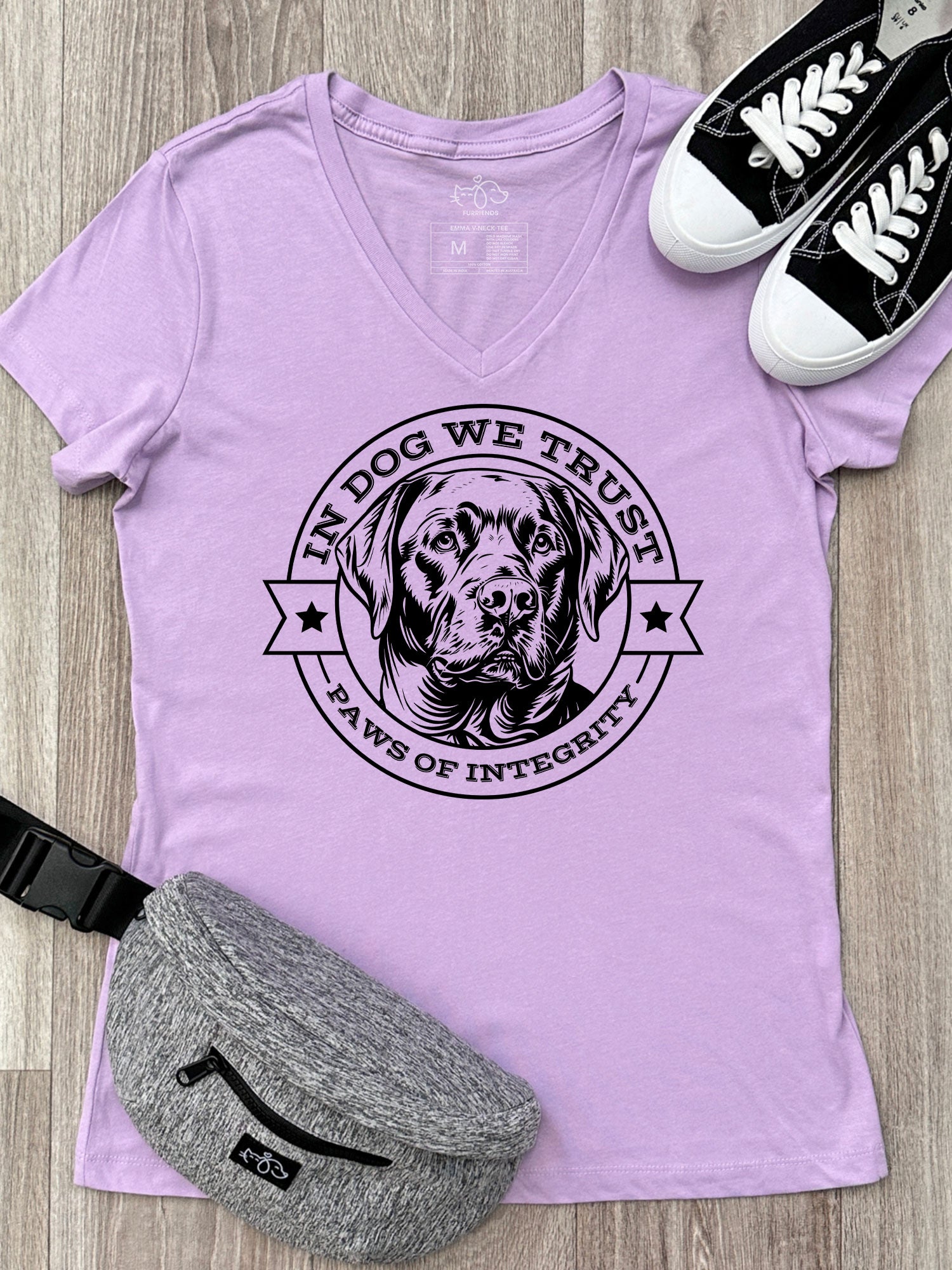 In Dog We Trust Emma V-Neck Tee
