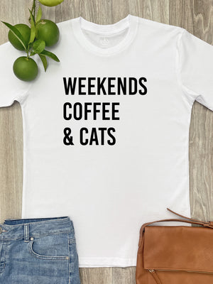 Weekends Coffee & Cats Essential Unisex Tee