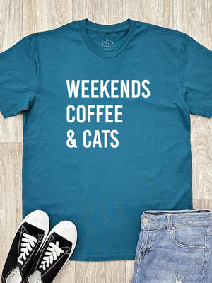 Weekends Coffee & Cats Essential Unisex Tee