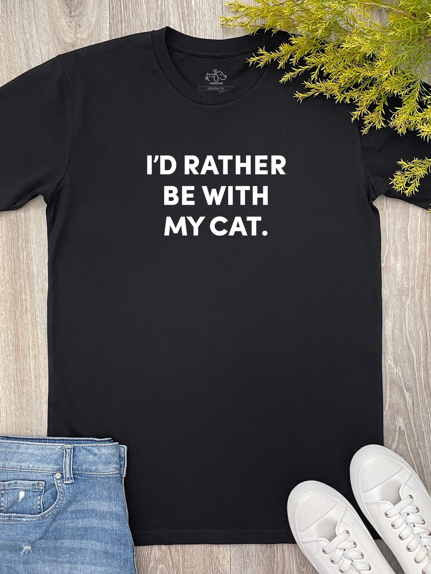 I'd Rather Be With My Cat. Essential Unisex Tee