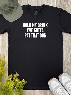 Hold My Drink I've Gotta Pat That Dog Essential Unisex Tee