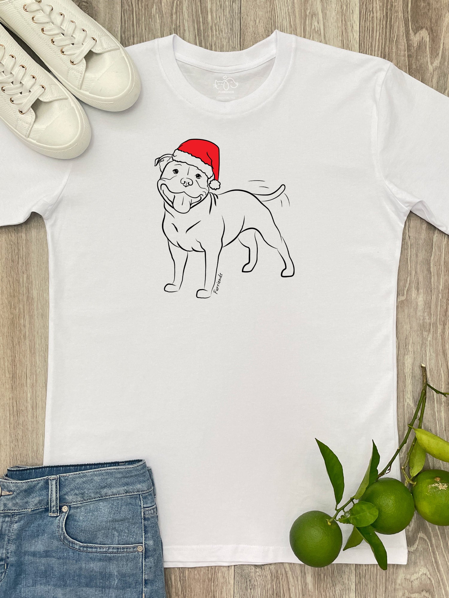 Staffordshire Bull Terrier Christmas Edition Essential Unisex Tee