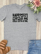 Happiness Starts With A Wet Nose And Ends With A Tail Essential Unisex Tee
