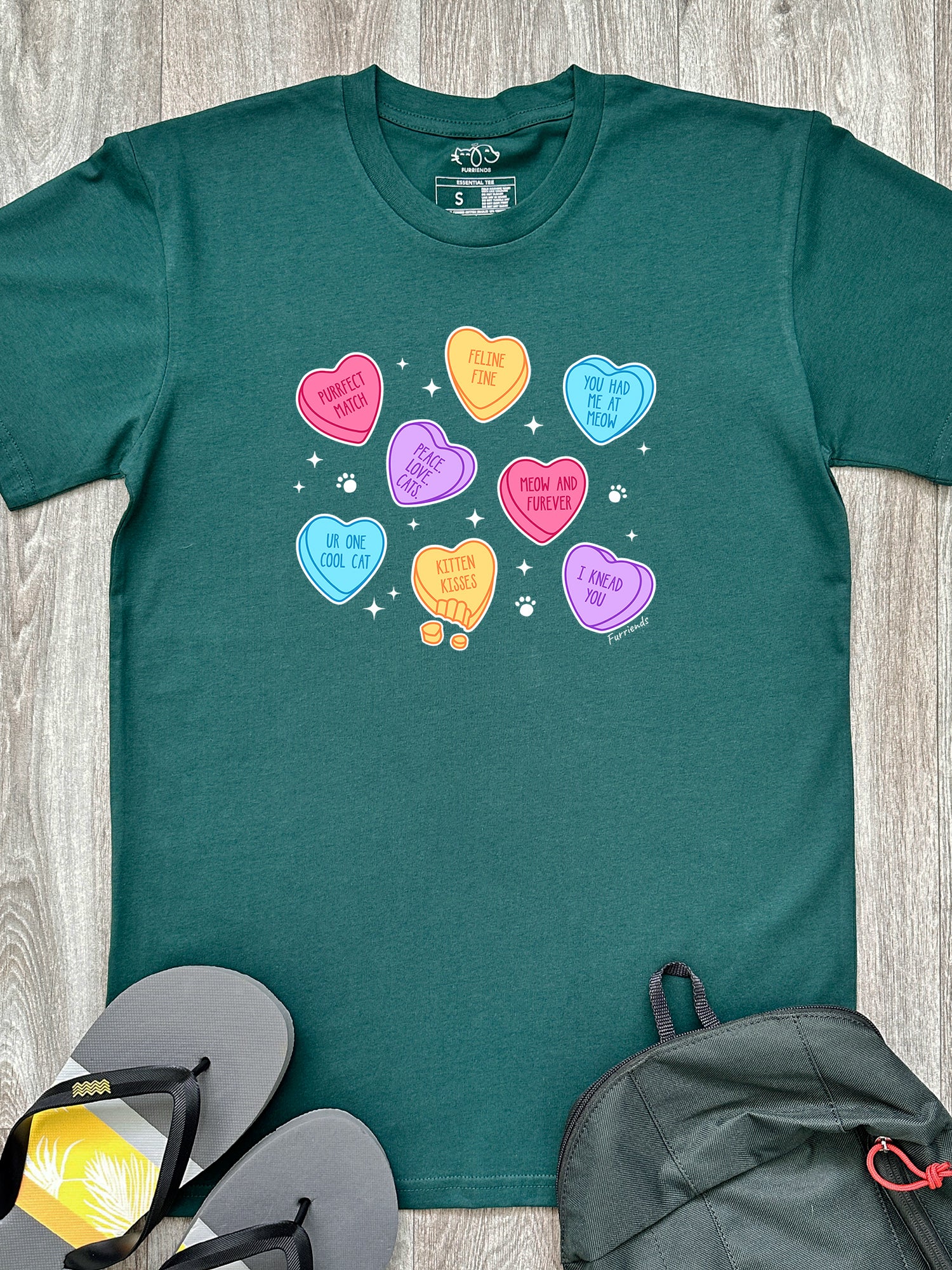 Candy Hearts - Cat Essential Unisex Tee