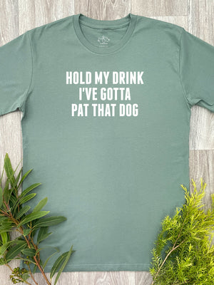 Hold My Drink I've Gotta Pat That Dog Essential Unisex Tee