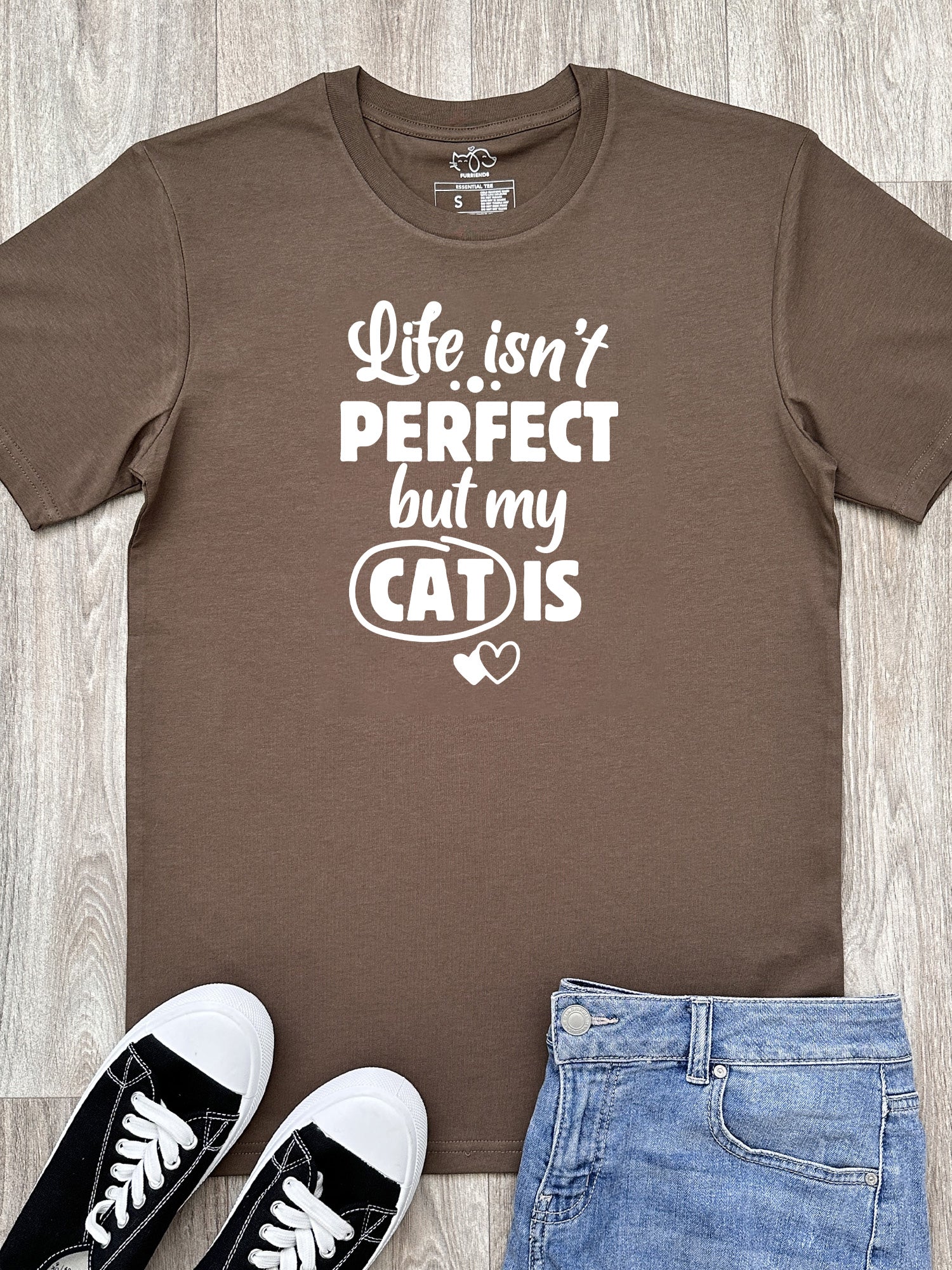 Life Isn't Perfect, But My Cat Is Essential Unisex Tee