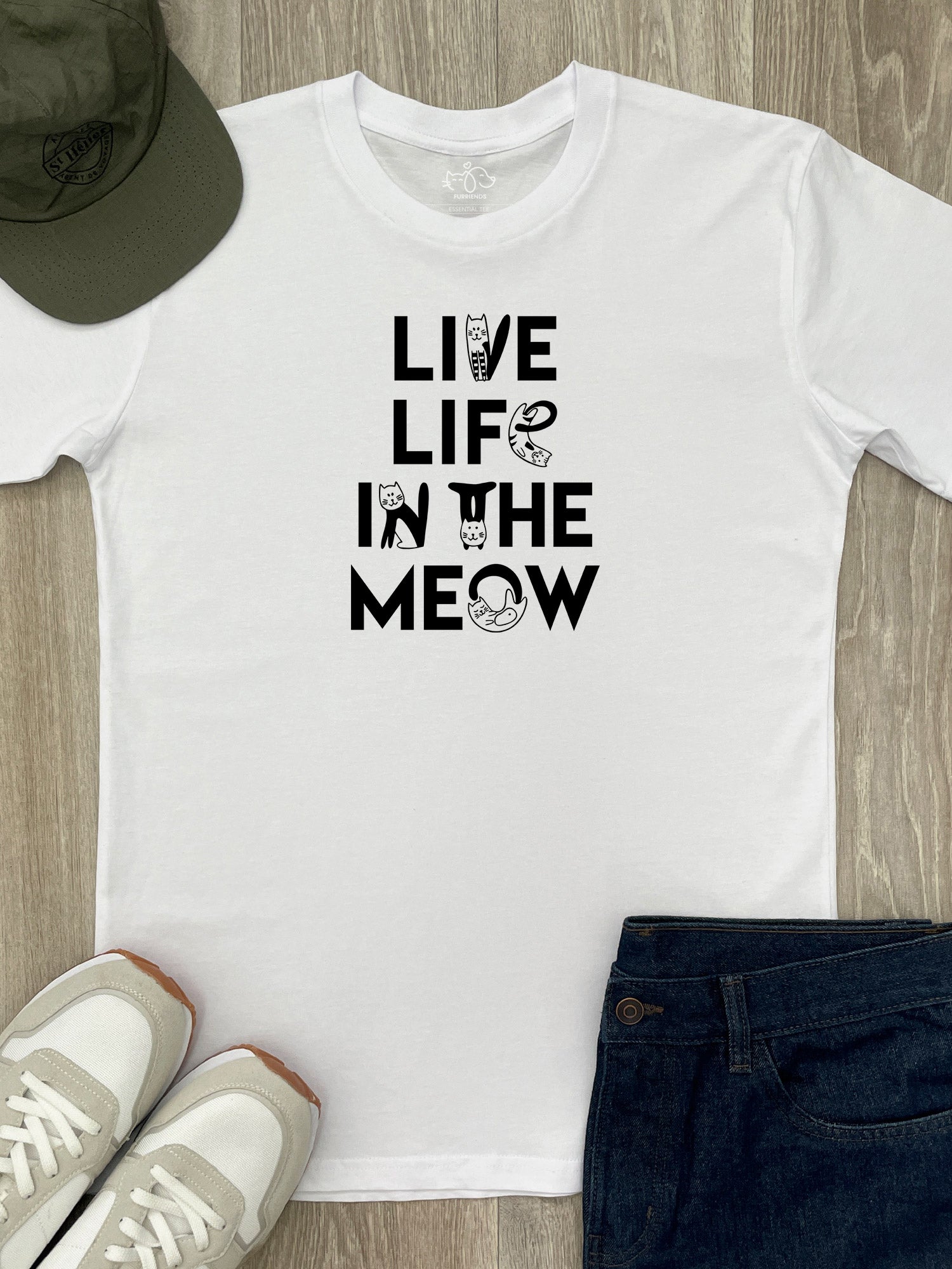 Live Life In The Meow Essential Unisex Tee