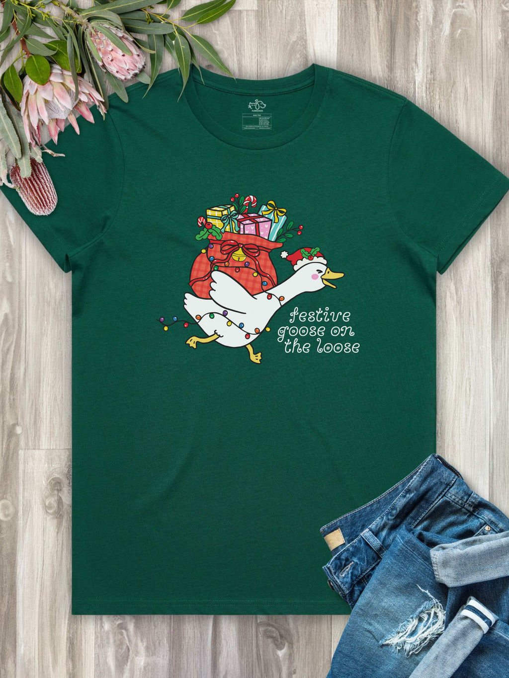 Festive Goose On The Loose Ava Women's Regular Fit Tee