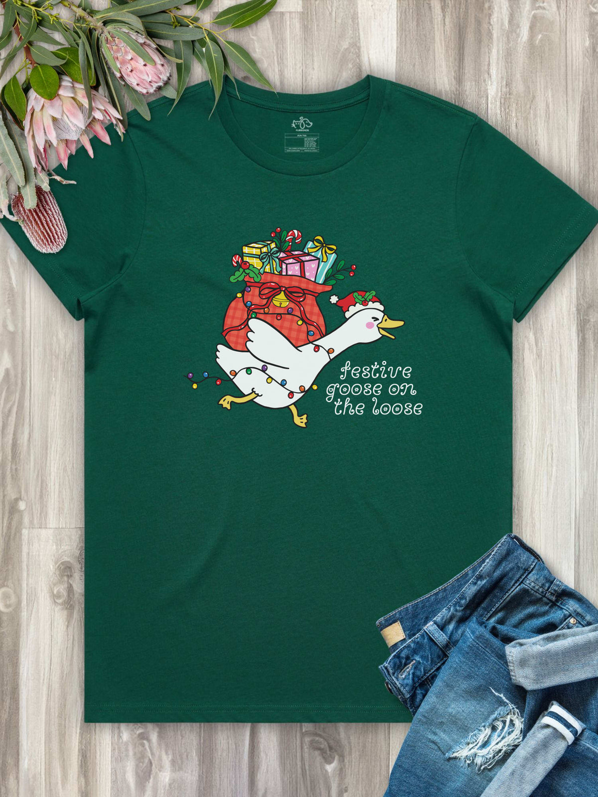 Festive Goose On The Loose Ava Women's Regular Fit Tee